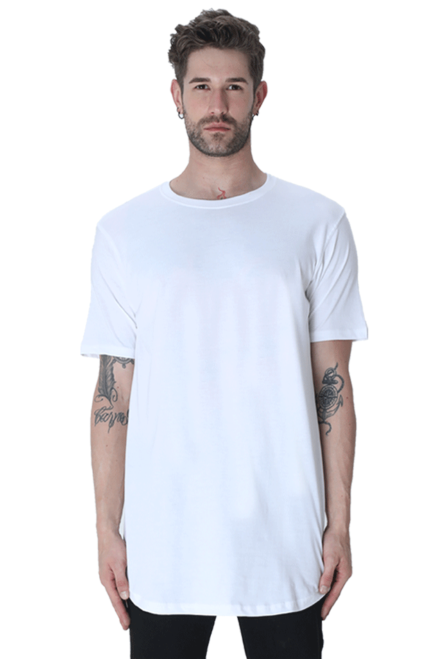 Longline Curved T-shirts For Men