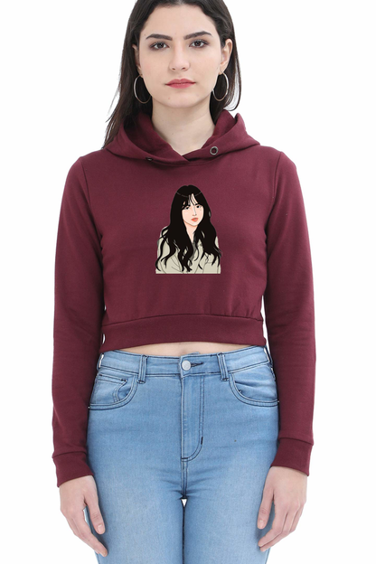 Printed Crop Hoodie for Her