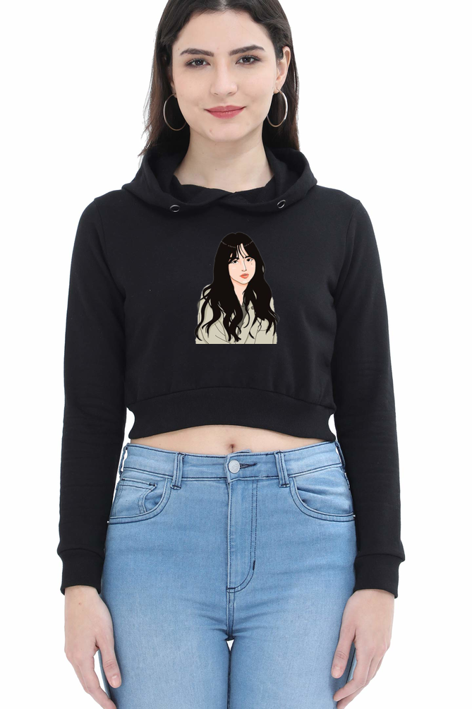 Printed Crop Hoodie for Her