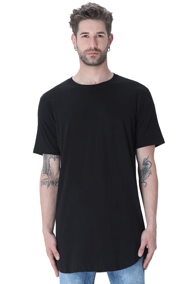 Longline Curved T-shirts For Men