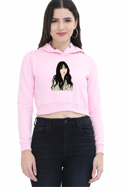 Printed Crop Hoodie for Her